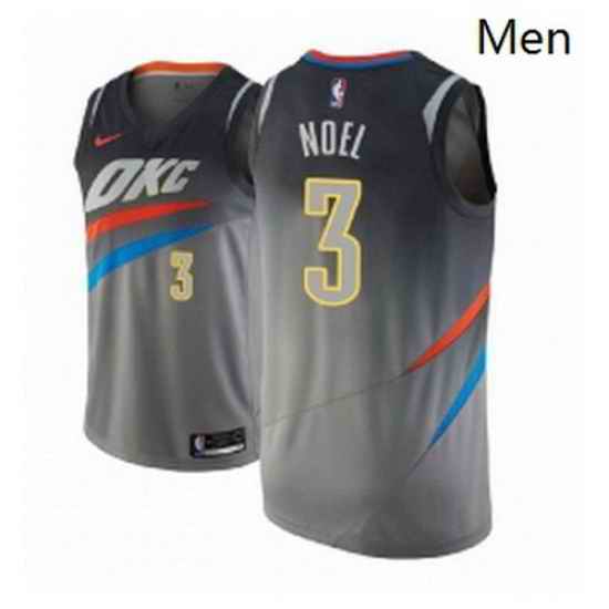 Men NBA 2018 19 Oklahoma City Thunder 3 Nerlens Noel City Edition Gray Jersey